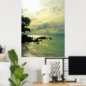 Sunbeam Sunset Sky Beach Twilight Travel Indonesie Poster (Heimbüro)