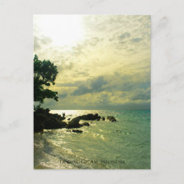 Sunbeam Sunset Sky Beach Twilight Travel Indonesie Postkarte