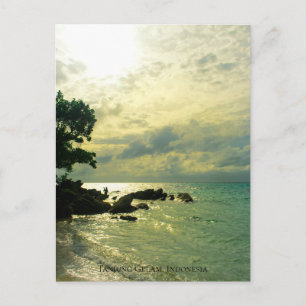 Sunbeam Sunset Sky Beach Twilight Travel Indonesie Postkarte