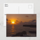 Sunbeam Sunset Sky Ocean Rocks Twilight Postkarte (Vorne/Hinten)