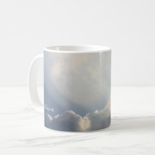 Sunbeam White Clouds Inspirational Glaube Kaffee Kaffeetasse (Vorderseite Links)