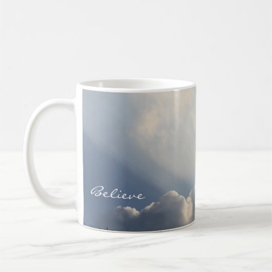 Sunbeam White Clouds Inspirational Glaube Kaffee Kaffeetasse (Links)