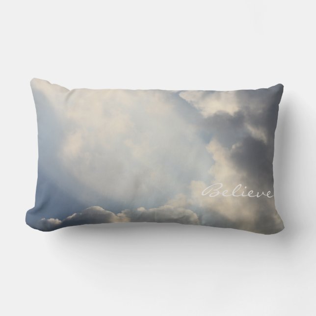 Sunbeam White Clouds Inspirational Glaube Lendenkissen (Vorderseite)