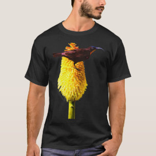 Sunbird Amethyst Sunbird auf Red Hot Poker T-Shirt
