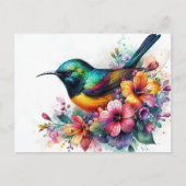 Sunbird Watercolor Art Postkarte (Vorderseite)
