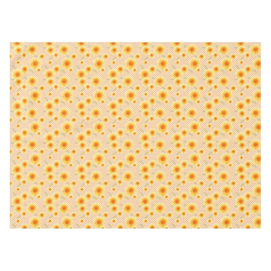 Sunblumen Gingham Tischdecke (Vorderseite (Horizontal))