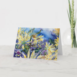 "Sunblumen III" Blank Notecard Dankeskarte