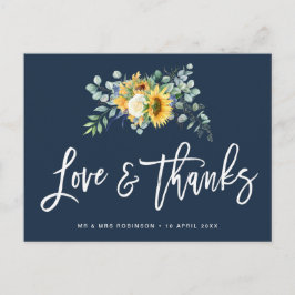 sunbluwers Skript Marine Blue Hochzeit danke Ihnen Postkarte
