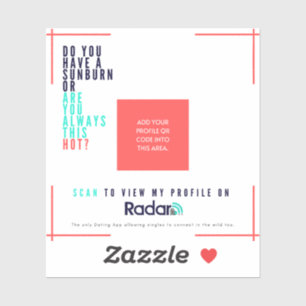 "Sunburn" - Vinyl QR-Karten Aufkleber