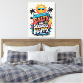Sunburned Salty and Happy – Retro Beach Vibes Leinwanddruck (Insitu (Schlafzimmer))