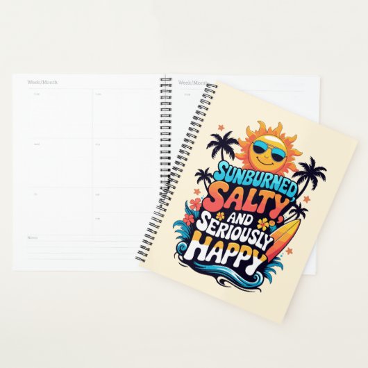 Sunburned Salty and Happy – Retro Beach Vibes Planer (Anzeige)