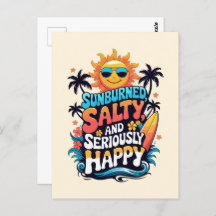 Sunburned Salty and Happy - Retro Beach Vibes