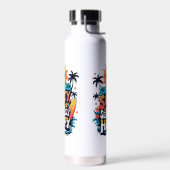 Sunburned Salty and Happy - Retro Beach Vibes Trinkflasche (Links)