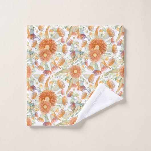 Sunburned Wattle und Eukalyptus Blooms Badhandtuch Set (Waschlappen)