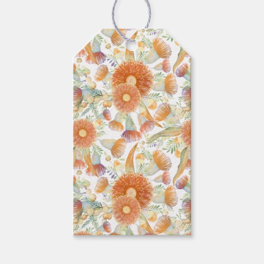 Sunburned Wattle und Eukalyptus Blooms Geschenkanhänger (Vorderseite)