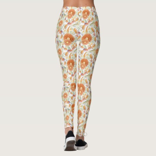 Sunburned Wattle und Eukalyptus Blooms Leggings (Rückseite)