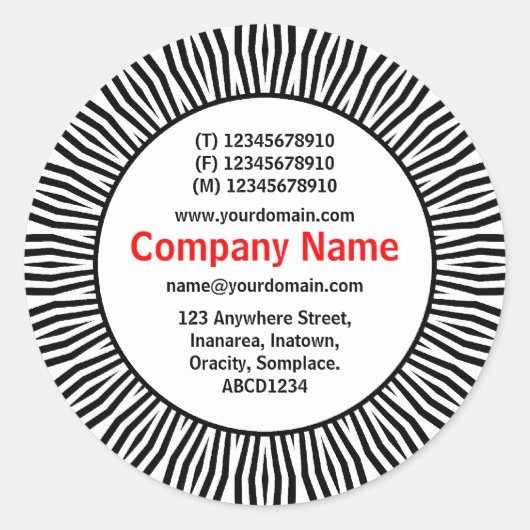 SunBurst 02 Business Runder Aufkleber (Vorderseite)