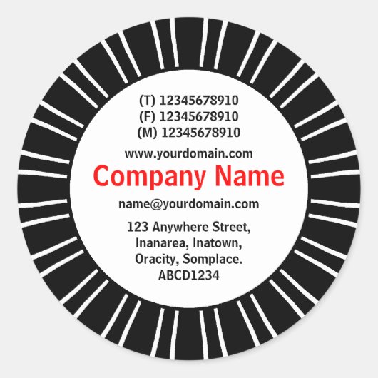 SunBurst 03 Business Runder Aufkleber (Vorderseite)