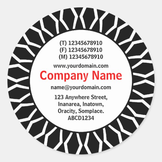 SunBurst 07 Business Runder Aufkleber (Vorderseite)