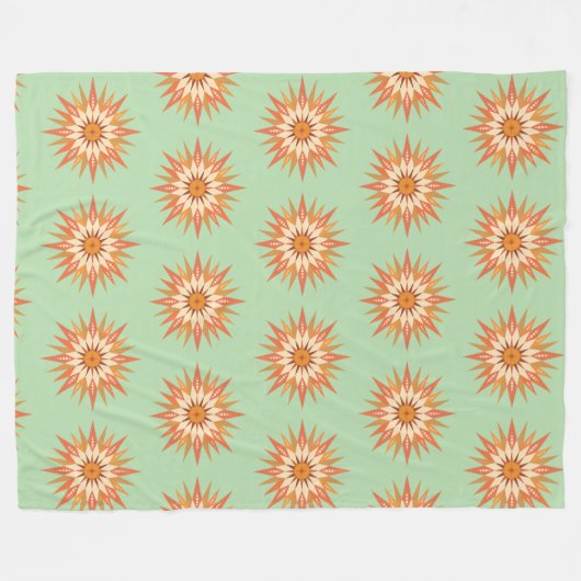 Sunburst Boho Fleece Blanket (Vorderseite (Horizontal))