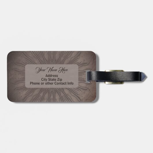 Sunburst boho mandala gepäckanhänger (Rückseite horizontal)