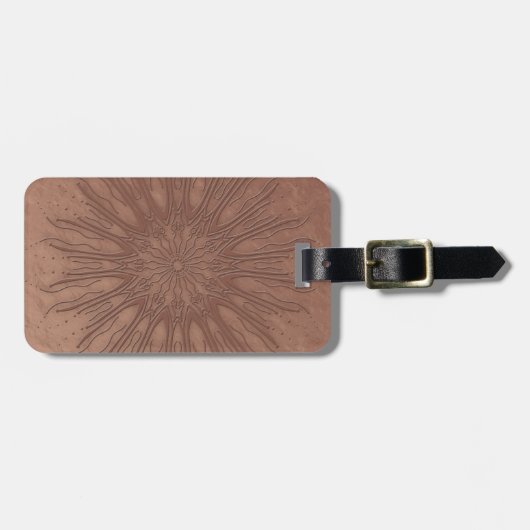 Sunburst boho mandala gepäckanhänger (Vorderseite horizontal)