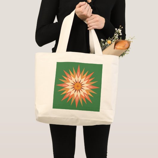 Sunburst Boho Tote Bag Jumbo Stoffbeutel (Vorderseite (Produkt))