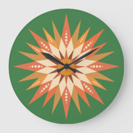 Sunburst Boho Wall Clock Große Wanduhr
