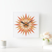 Sunburst Boho Wall Clock Quadratische Wanduhr (Zuhause)