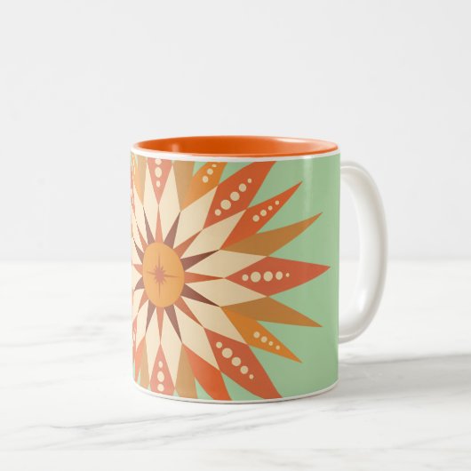Sunburst Boho Zweifarbige Tasse (VorderseiteRechts)