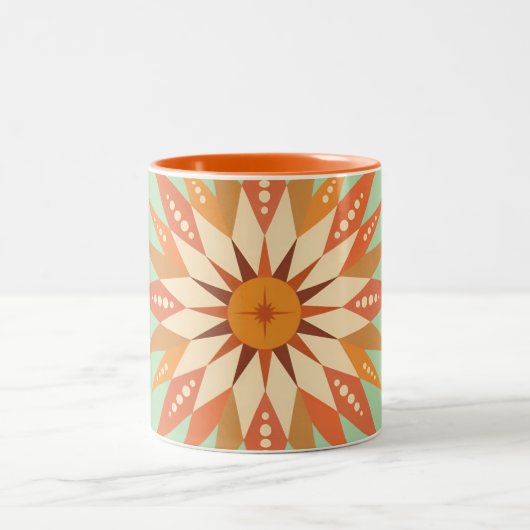 Sunburst Boho Zweifarbige Tasse (Mittel)