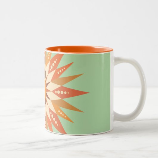 Sunburst Boho Zweifarbige Tasse (Rechts)