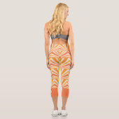 Sunburst Cool Retro 70er Custom Pickleball Capri L Leggings (Rückseite)
