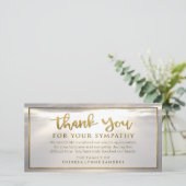 Sunburst Golden Vielen Dank Custom Sympathy Card Dankeskarte (Stehend Vorderseite)