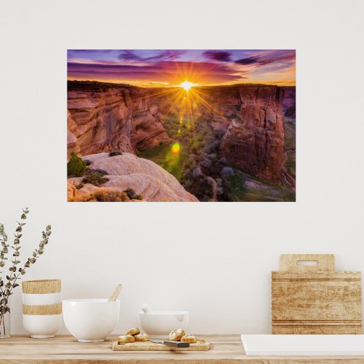 Sunburst in Canyon de Chelly, AZ Poster (Küche)