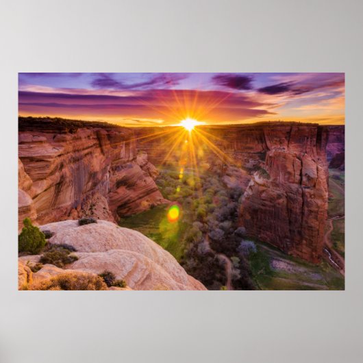 Sunburst in Canyon de Chelly, AZ Poster (Vorne)