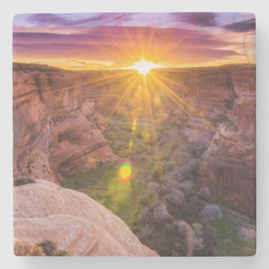 Sunburst in Canyon de Chelly, AZ Steinuntersetzer (Vorderseite)