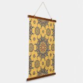 Sunburst Mandala Pattern Wandteppich Mit Holzrahmen (Gewinkelt)