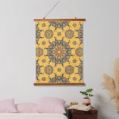 Sunburst Mandala Pattern Wandteppich Mit Holzrahmen (Schlafzimmer)