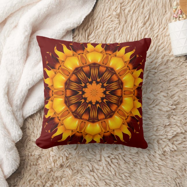 Sunburst Mandala Throw Pillow Kissen (Decke)