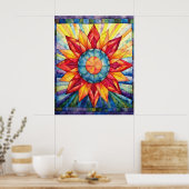 Sunburst Medallion Quilt Poster (Küche)