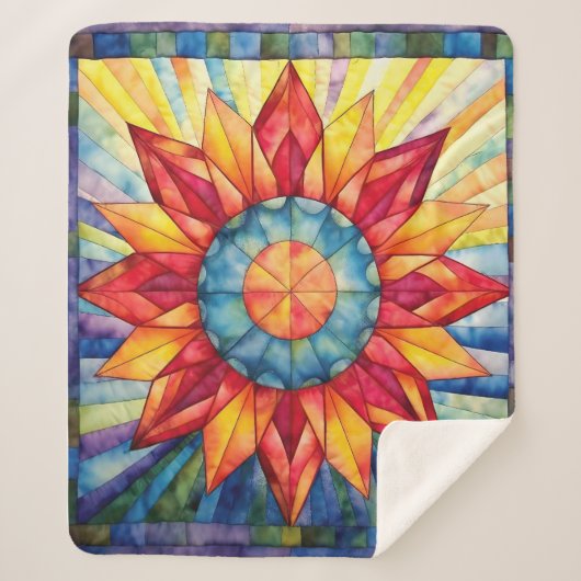Sunburst Medallion Quilt Sherpadecke (Vorderseite)