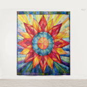 Sunburst Medallion Quilt Wandteppich (Vorderseite)