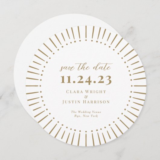 Sunburst Modern Save The Date (Vorne/Hinten)