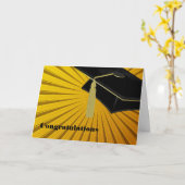 Sunburst & Mortarboard Abschluss Card Karte (Gelbe Blume)
