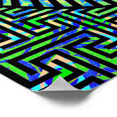 Sunburst Op Art Lila Poster (Ecke)