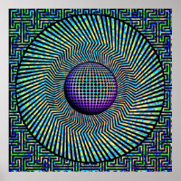 Sunburst Op Art Lila