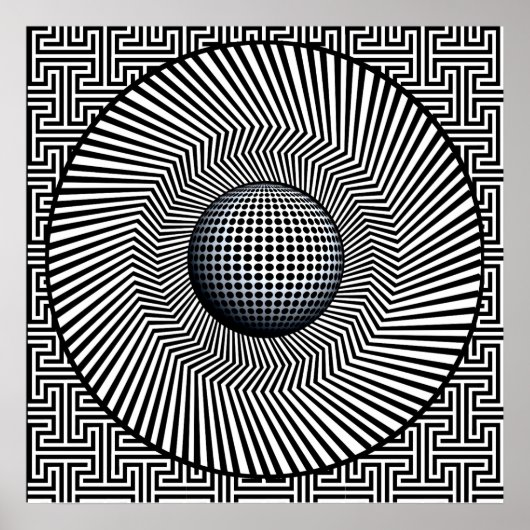 Sunburst Op Art Poster (Vorne)