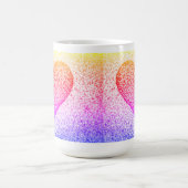 Sunburst Pointillism Herz Tasse Kaffee (Mittel)