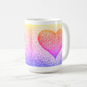 Sunburst Pointillism Herz Tasse Kaffee (VorderseiteRechts)